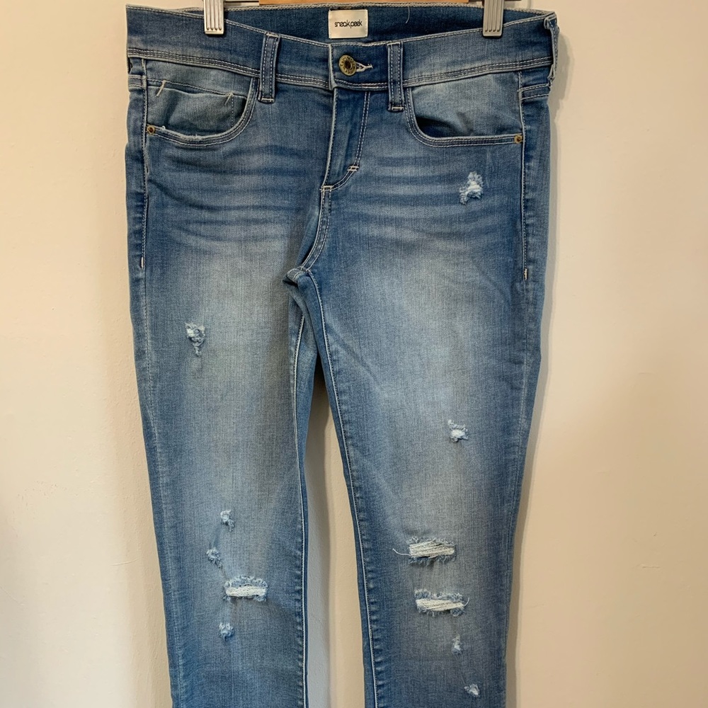 Sneak Peek  low rise ripped distressed jeans